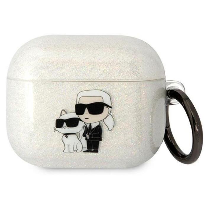 KARL LAGERFELD - KARL LAGERFELD AirPods 3 Skal Gliter Karl&Choupette - Clear
