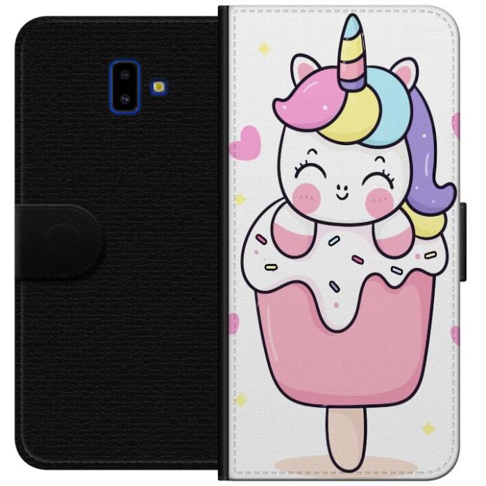 iSecrets - Plånboksfodral till Samsung Galaxy J6+ med Glad enhörning