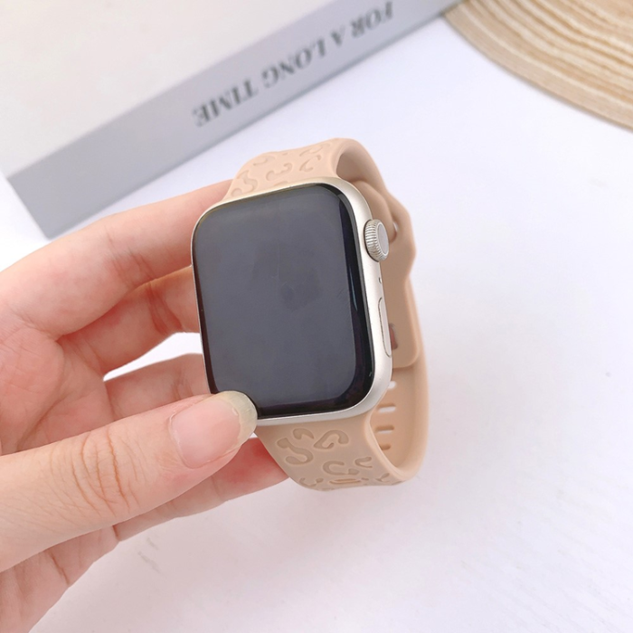 A-One Brand - Apple Watch (38/40/41mm) Armband Leopard Texture - Milk Tea