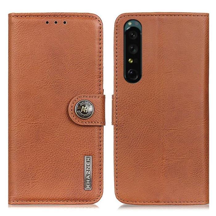 UTGATT1 - KHAZNEH Sony Xperia 1 IV Plånboksfodral Magnetic Flip - Brun