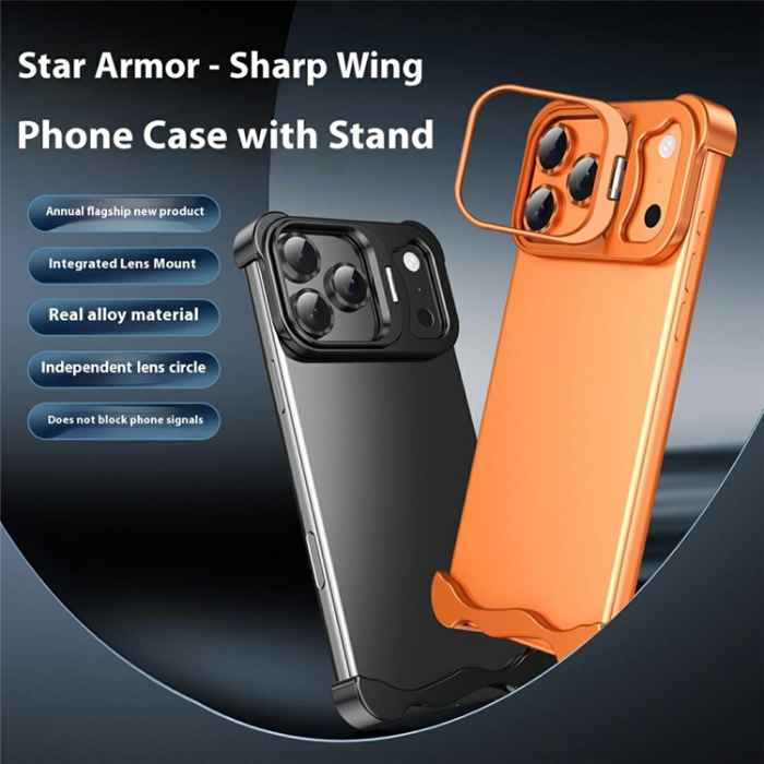 A-One Brand - iPhone 17 Pro Max Mobilskal Heat Dissipating Kickstand - Svart