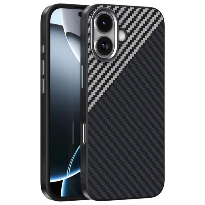 ABEEL - ABEEL iPhone 17 Mobilskal MagSafe Carbon Fiber - Svart / Silver