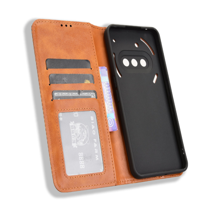 A-One Brand - Nothing Phone (3a) Plånboksfodral Retro Kickstand - Brun