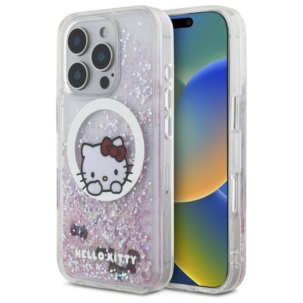 Hello Kitty iPhone 16 Pro Mobilskal MagSafe Glitter Sweet Kitty Bows | 2353 | AlltMobil