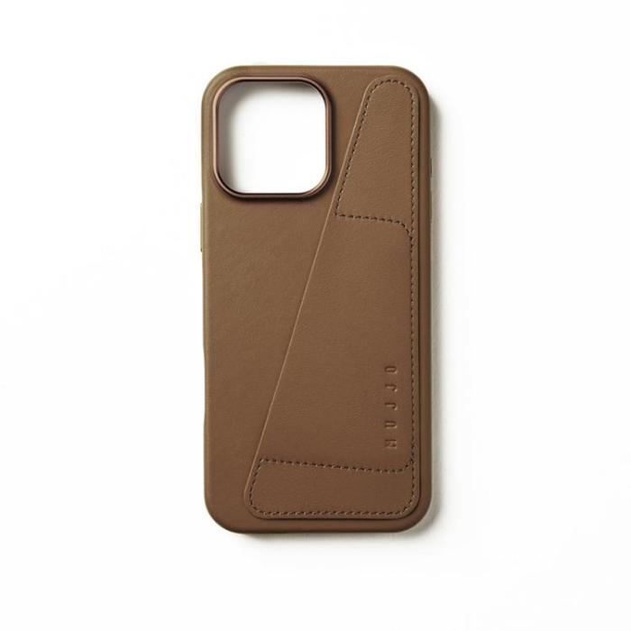 Mujjo - Mujjo iPhone 16 Pro Max Mobilskal MagSafe Korthållare - Tan