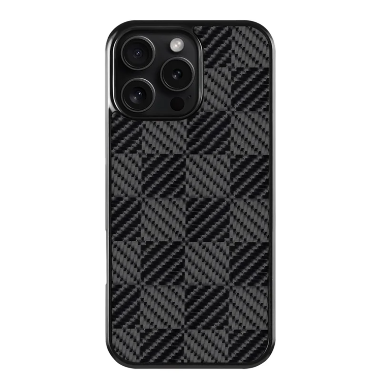 iPhone 16 Pro Mobilskal Aramid Fiber Square Texture - Svart | 2353 | AlltMobil