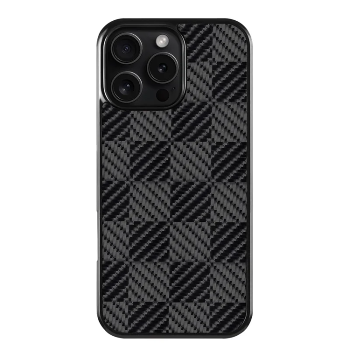 A-One Brand - iPhone 16 Pro Mobilskal Aramid Fiber Square Texture - Svart