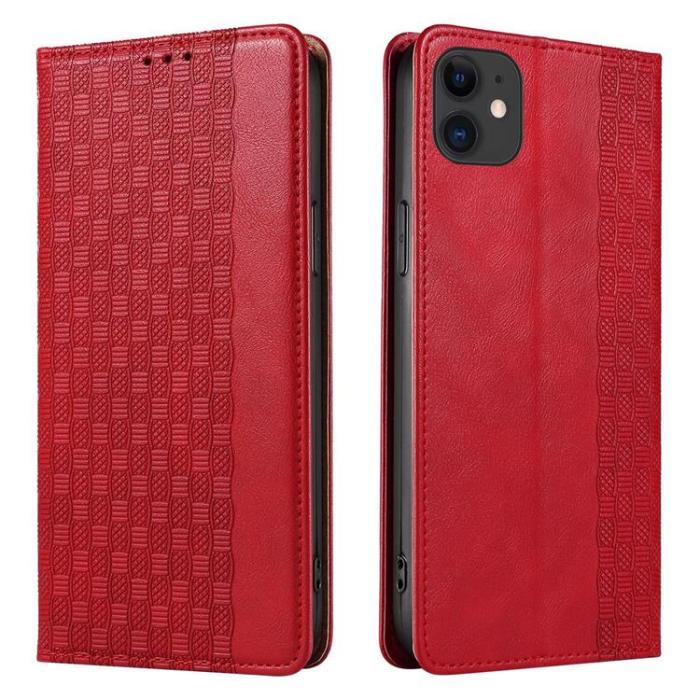 OEM - Magnet Strap iPhone 12 Plånboksfodral - Röd
