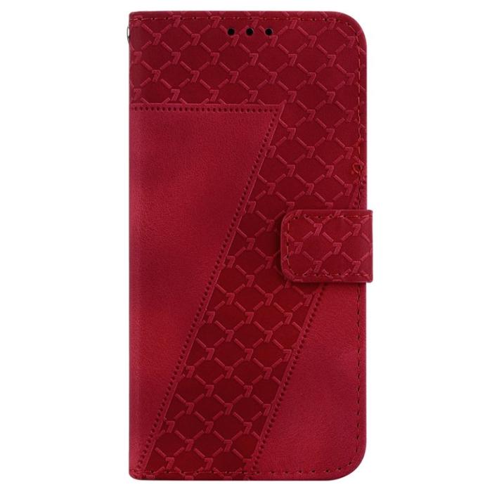 OEM - Mobilskal till Samsung Galaxy S26 / S26 Pro 7-formad Mönster KonstLäder - Röd