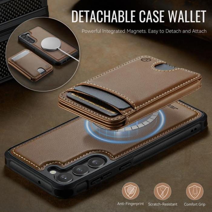 OEM - JEEHOOD Samsung Galaxy S23+ Fodral KonstLäder - Brun