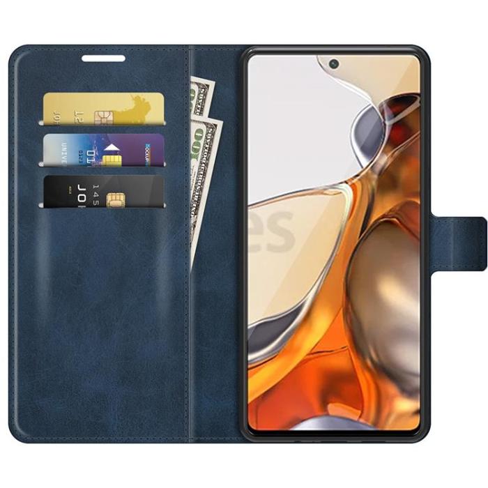 OEM - Folio Flip Läder Fodral Xiaomi 11T / 11T Pro - Blå