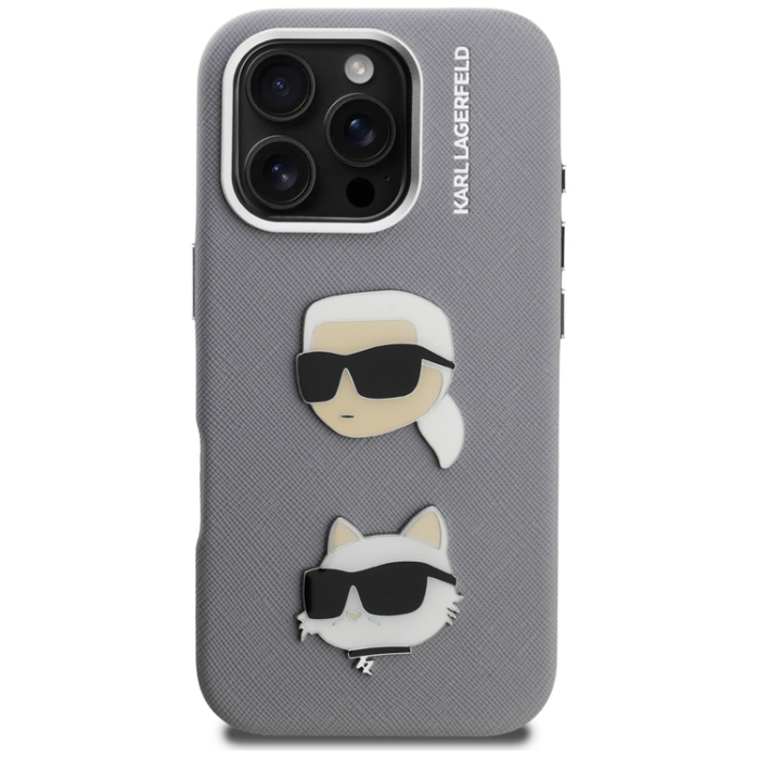KARL LAGERFELD - Karl Lagerfeld Mobilskal För iPhone 16 Pro FW Grained Karl & Choupette