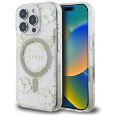 Guess - Guess iPhone 16 Pro Mobilskal MagSafe Resin Flowers - Beige