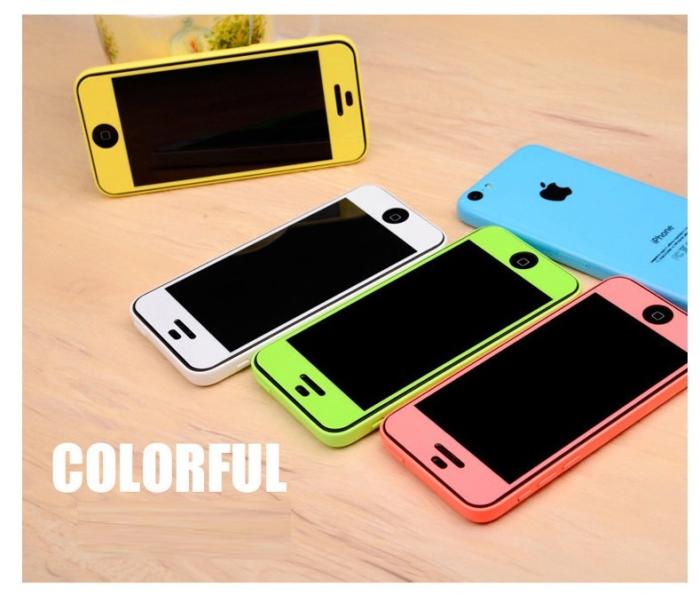 UTGATT4 - Colored Tempered Glass Skärmskydd till Apple iPhone 5/5S/SE (Rosa)