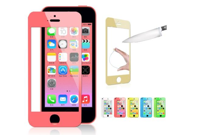 UTGATT4 - Colored Tempered Glass Skärmskydd till Apple iPhone 5/5S/SE (Rosa)