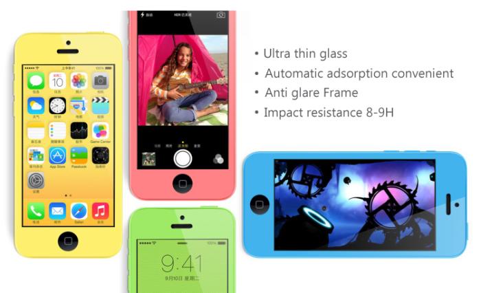 A-One Brand - Colored Härdat Glas Skärmskydd till Apple iPhone 5/5S/SE (Gul)