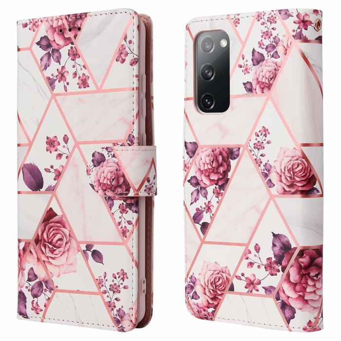 A-One Brand - Marble Grid Plånboksfodral till Galaxy S20 FE - Roses