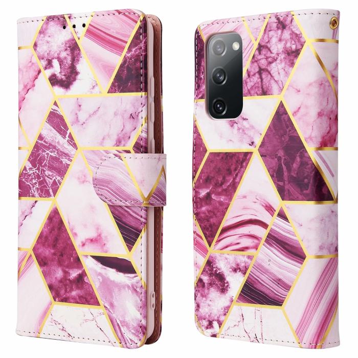 A-One Brand - Marble Grid Plånboksfodral till Galaxy S20 FE - Magenta
