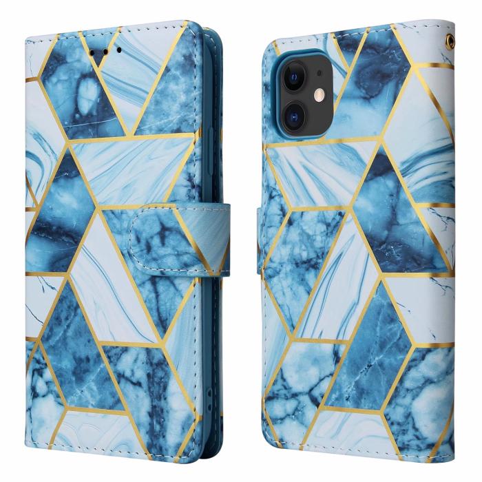 A-One Brand - Marble Grid Plånboksfodral till iPhone 11 Pro - Blå