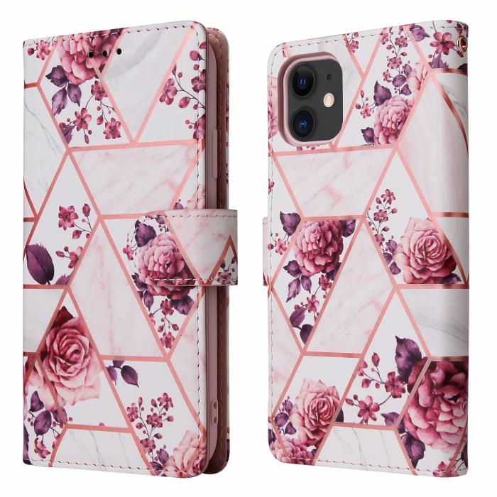 A-One Brand - Marble Grid Plånboksfodral till iPhone 11 Pro - Rosor