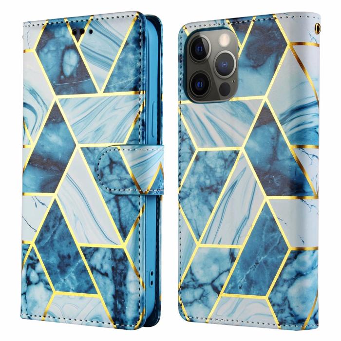 OEM - Marble Grid Plånboksfodral iPhone 12 Pro Max - Blå