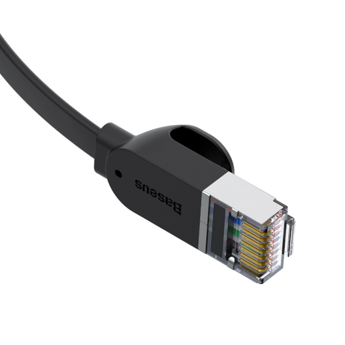 BASEUS - Baseus Cat6 RJ45 1m Flat Ethernet Nätverk Kabel - Svart