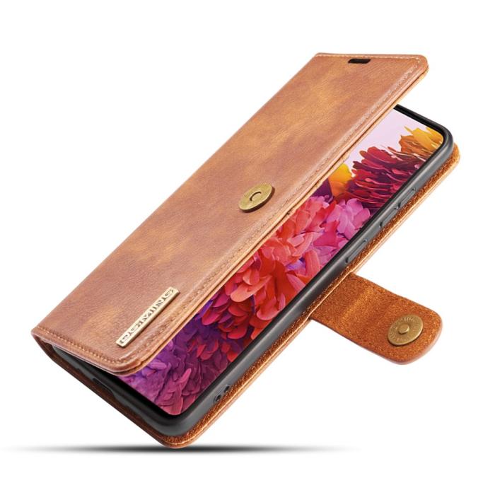 DG.MING - DG.MING Detachable Äkta Läder Plånboksfodral Samsung Galaxy S20 FE - Brun
