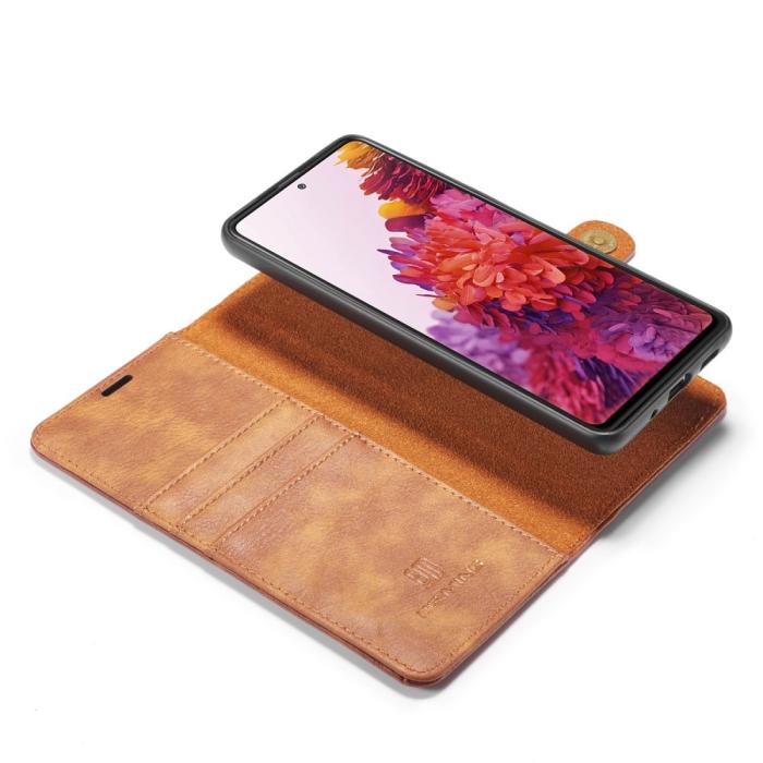 DG.MING - DG.MING Detachable Äkta Läder Plånboksfodral Samsung Galaxy S20 FE - Brun