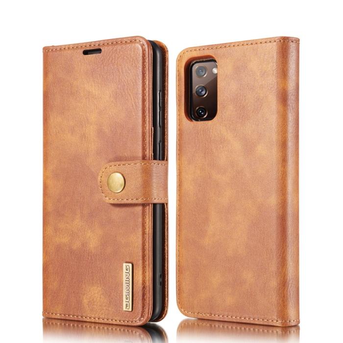 DG.MING - DG.MING Detachable Äkta Läder Plånboksfodral Samsung Galaxy S20 FE - Brun