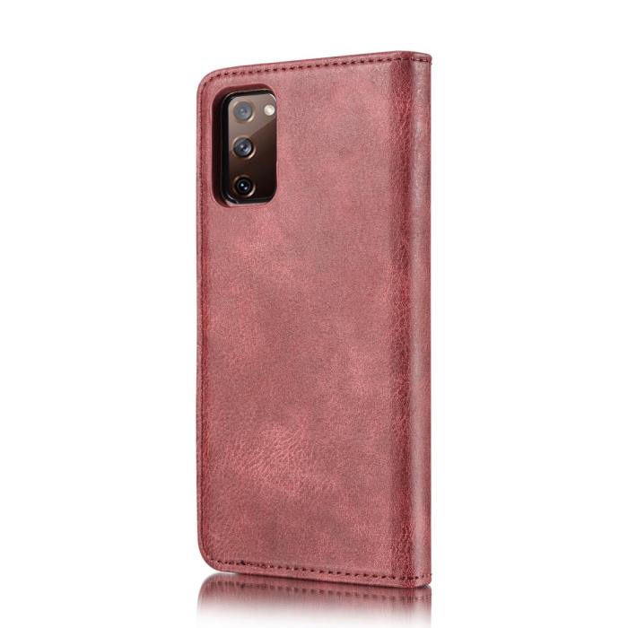 DG.MING - DG.MING Detachable Äkta Läder Plånboksfodral Samsung Galaxy S20 FE - Röd