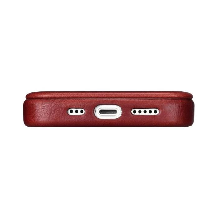 ICARER - iCarer iPhone 14 Plånboksfodral Magsafe Läder - Röd