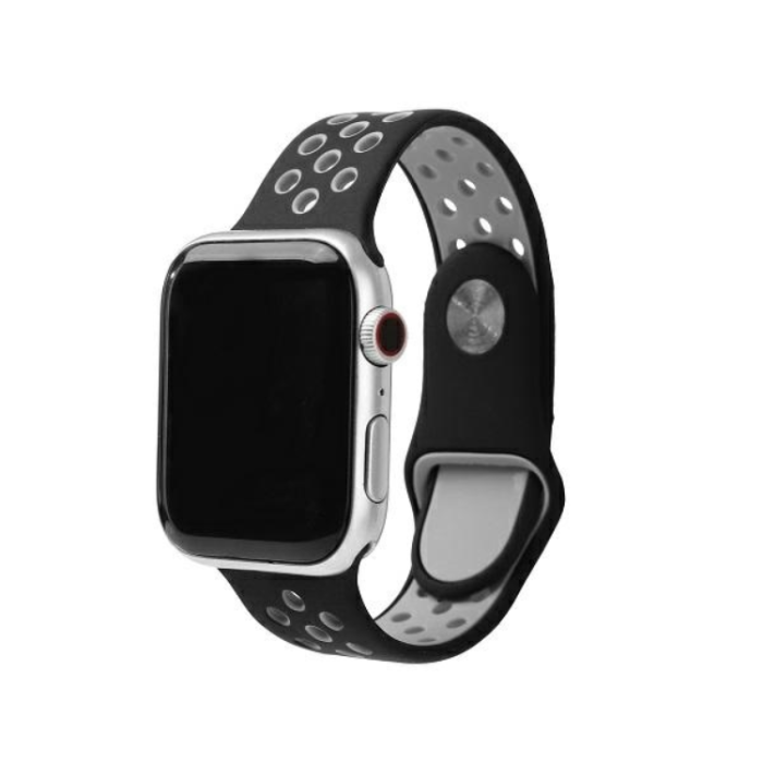 Beline - Beline Apple Watch (38/40/41mm) Armband Sport Silikon - Svart/Grå