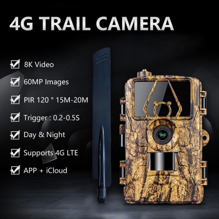OEM - Jaktkamera 4G 60MP 8K 0.2S Vattentät PR801LTE EU-version