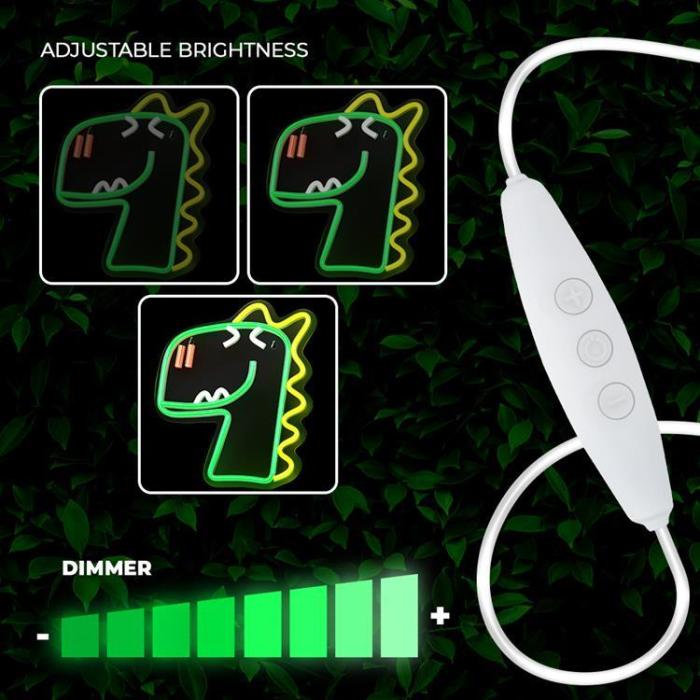 Forever Light - Forever Light LED Neon PLEXI JURASSIC DINO FLNJ02 - Grön
