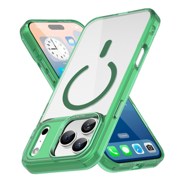 A-One Brand - iPhone 17 Pro Max Mobilskal MagSafe Transparent TPU+PC - Grön
