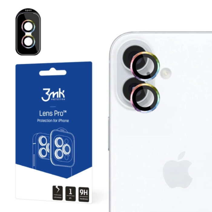 3MK - 3mk iPhone 16/16 Plus Pro HybridGlass Kameralinskydd - Rainbow