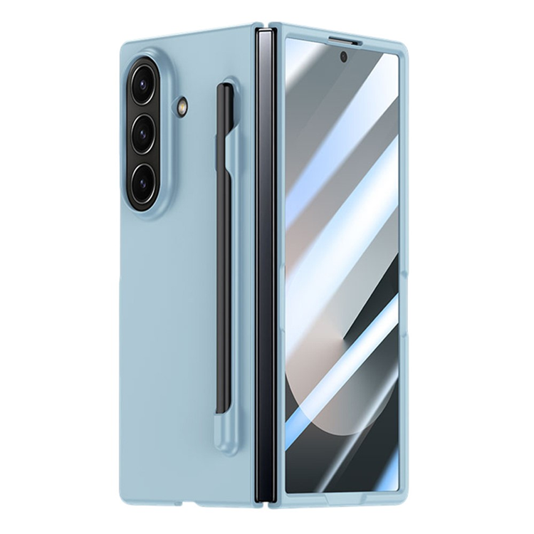 Galaxy Z Fold 7 Mobilskal med Härdat glas och Pennfack Skin Feel - Blå | 2353 | AlltMobil