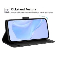OEM - Samsung Galaxy A37 Pl&aring;nboksfodral Konstl&auml;der Med Rem Flera Kortfack - Svart