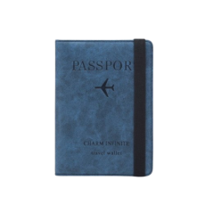 A-One Brand - Passhållare Plånbok RFID Blocking Läder - Blå