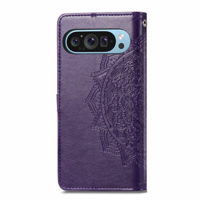 A-One Brand - Google Pixel 10/10 Pro Plånboksfodral Mandala Flower - Lila