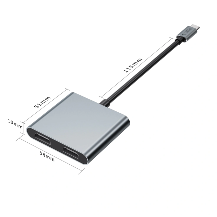 Tech-Protect - Tech-Protect HB08 Hub Adapter 4in1 - Grå