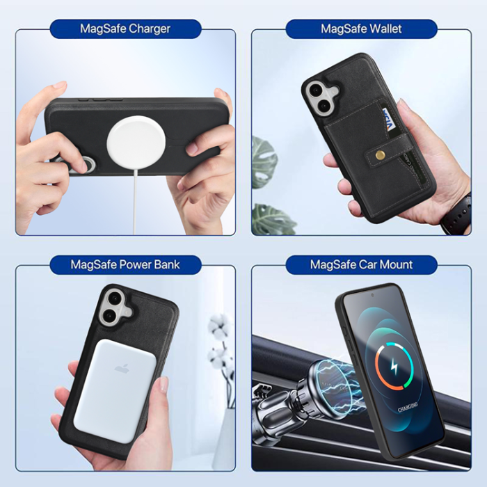 A-One Brand - iPhone 16 Mobilskal MagSafe Detachable Korthållare