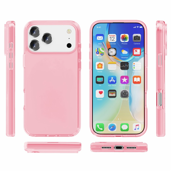AMORUS - AMORUS iPhone 17 Pro Mobilskal Shockproof - ClearRosa