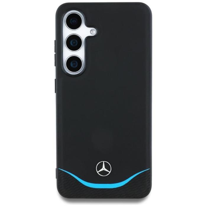 Mercedes - Mercedes Galaxy S25 Mobilskal MagSafe Läder Contrasted Blue Horizontal Curve