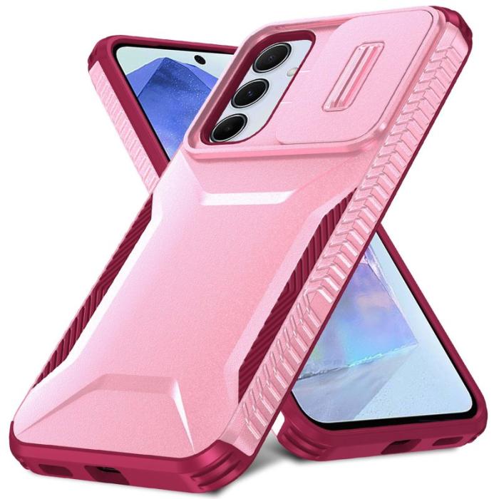 OEM - Samsung Galaxy A55 5G Skal Plast Shockproof - Rosa / Vinröd