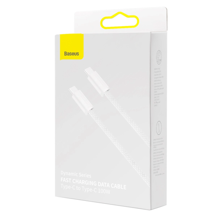 BASEUS - BASEUS USB-C till USB-C kabel 100W 2m Dynamic Series - Vit