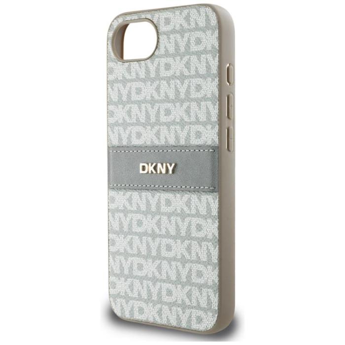DKNY - DKNY iPhone 16e Mobilskal Repeat Texture Tonal Stripe - Beige