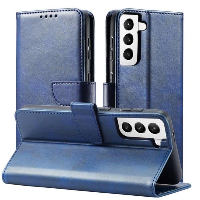 Ruhtel - Magnet Elegant Flip Fodral Galaxy S22 Plus - Blå