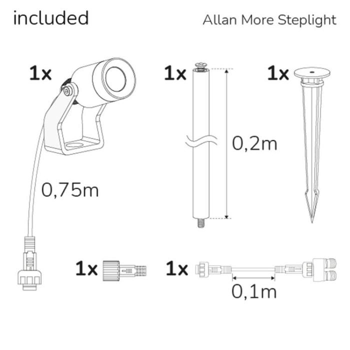 LLITT - LLITT Allan More Spotlight m metallspjut 12V 3000K 100lm IP67