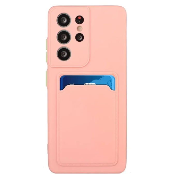UTGATT - Galaxy S23 Ultra Mobilskal Korthållare TPU - Rosa